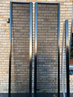Zwarte dubbele plissé hordeur voor openslaande tuindeuren, Doe-het-zelf en Verbouw, Deuren en Horren, Ophalen, Hordeur, Zo goed als nieuw