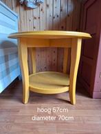 Okergeel met webbing bijzettafel, salontafel., Minder dan 55 cm, Rond, Zo goed als nieuw, Ophalen