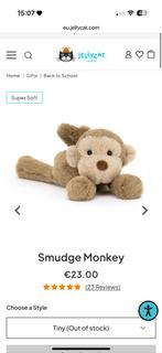 GEZOCHT! tiny smudge monkey jellycat, Ophalen of Verzenden, Zo goed als nieuw, Overige typen