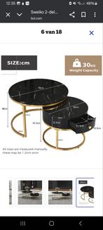 Set van 2 salontafels, Huis en Inrichting, Tafels | Salontafels, Gebruikt, 50 tot 100 cm, Rond, Minder dan 50 cm