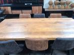 Grote luxe mango eettafel (inclusief 6 stoelen), 100 tot 150 cm, Ophalen of Verzenden, Vijf personen of meer, Eikenhout