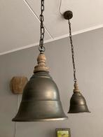 Hanglampen (2x) van metaal en hout, merk PTMD, Ophalen, Zo goed als nieuw, 75 cm of meer, Metaal