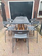 Statafel met barkrukken van Gloster., Ophalen, 60 tot 90 cm