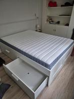 Bed 140x200 met opbergruimte | zo goed als nieuw, Ophalen, Wit, Tweepersoons, 140 cm