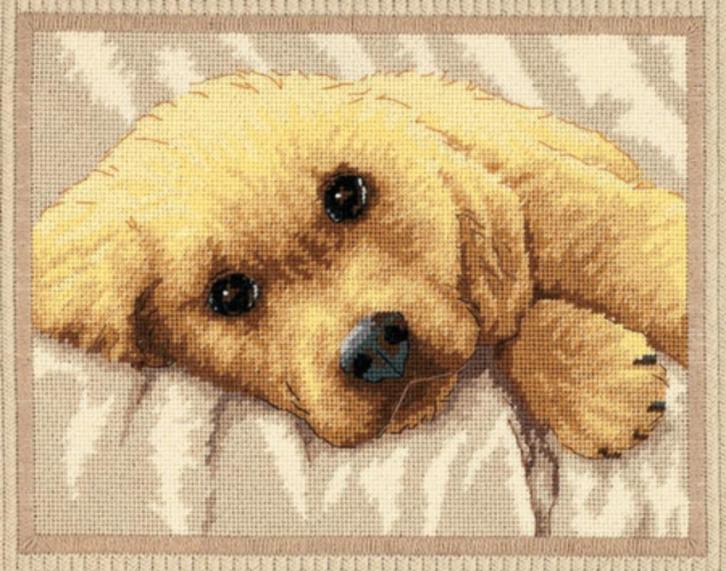 borduurpakket SWEET PUPPY needlepoint dimensions marti, Hobby en Vrije tijd, Borduren en Borduurmachines, Nieuw, Borduurpakket
