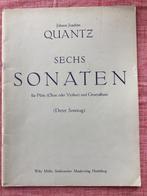 Quantz Sechs Sonaten bladmuziek, Gebruikt, Klassiek, Ophalen of Verzenden, Blokfluit