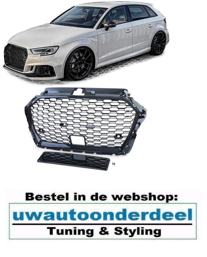 Sport Grill Zwart Honingraat Geschikt Voor Audi A3 8V RS3 AC, Auto diversen, Tuning en Styling, Ophalen of Verzenden