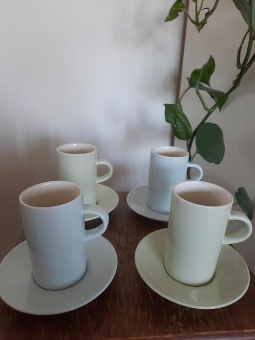 Salt & pepper espressokopjes 4x groen blauw s&p, Huis en Inrichting, Keuken | Servies, Zo goed als nieuw, Kop(pen) en/of Schotel(s)