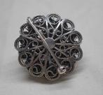 Zilveren grote Zeeuwse knop broche nr.1721, Verzenden, Zilver, Broche