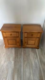 2 eiken nachtkastjes links en rechts, Ophalen, Gebruikt, 55 tot 70 cm, 45 tot 65 cm
