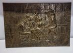 Plaquette messing op hout 44 x 30cm, Ophalen of Verzenden, Koper