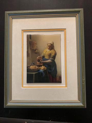 Vermeer “Het melkmeisje” keramische reproductie met lijst beschikbaar voor biedingen