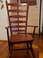 Rustieke leunstoel, bruin hout., Ophalen