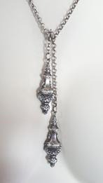 Antieke Zilv. Jasseron Ketting m. Breidoppen. GRATIS Verz., Verzenden, Zilver, Ketting