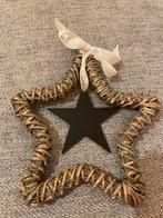 Decoratieve ster van riet met krijtbordje en lint, Diversen, Kerst, Ophalen of Verzenden, Zo goed als nieuw