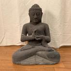 Boeddha - 45 cm hoog - gehouwen uit lavasteen - TTM Wonen, Tuin en Terras, Tuinbeelden, Nieuw, Steen, Boeddhabeeld, Ophalen