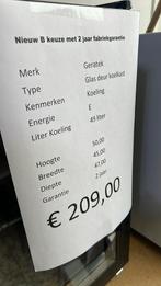 Glasdeur koelkast bar koelkast nieuw hoog 50 breedte 45, Zonder vriesvak, Geratek, Ophalen of Verzenden, Minder dan 75 liter