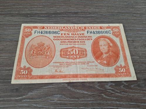 Net biljet halve gulden Nederlands-Indië, 1943, Postzegels en Munten, Bankbiljetten | Nederland, Ophalen of Verzenden