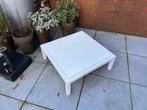 Witte lounge side table, metaal + glas, Ophalen, Zo goed als nieuw, Aluminium