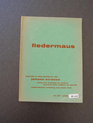 Fledermaus – Johann Strauss; opera-tekstboekje no. 27 beschikbaar voor biedingen