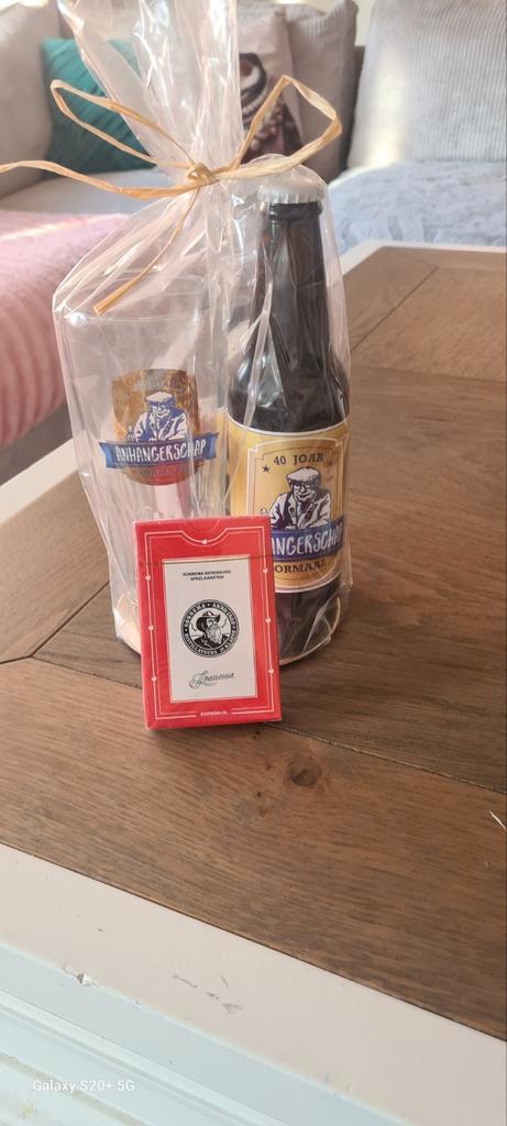 Bier Anhangerschap. + spel krt, Verzamelen, Biermerken, Ophalen of Verzenden