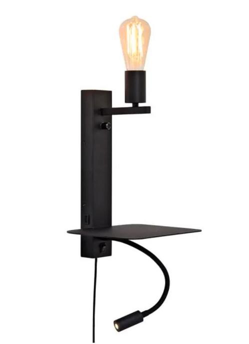 Twee Florence wandlampen met leeslampen Mat Zwart, Huis en Inrichting, Lampen | Wandlampen, Nieuw, Metaal, Ophalen of Verzenden
