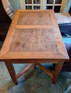 Antieke massief eiken uitschuifbare tafel, Gebruikt, Eikenhout, 200 cm of meer, 50 tot 100 cm