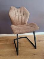 4 taupe + 2 antraciet leder eetkamerstoelen, Ophalen, Gebruikt, Overige kleuren, Leer