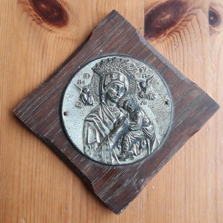 Plaqette Maria met kindje Jezus, Antiek en Kunst, Antiek | Religie, Ophalen of Verzenden