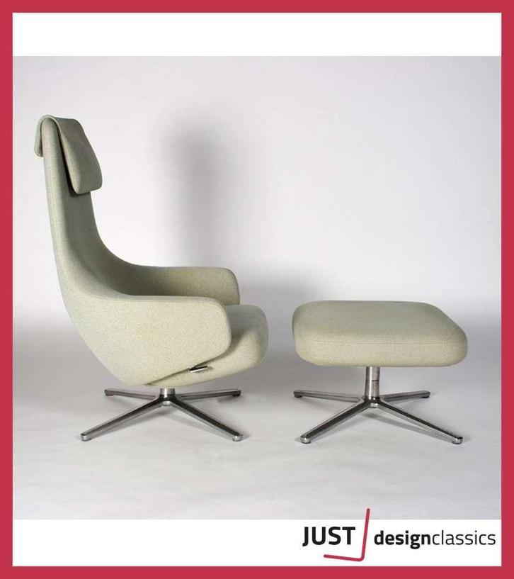 Vitra Citterio Repos + Ottoman 2021, Huis en Inrichting, Fauteuils, Zo goed als nieuw, Metaal, Stof