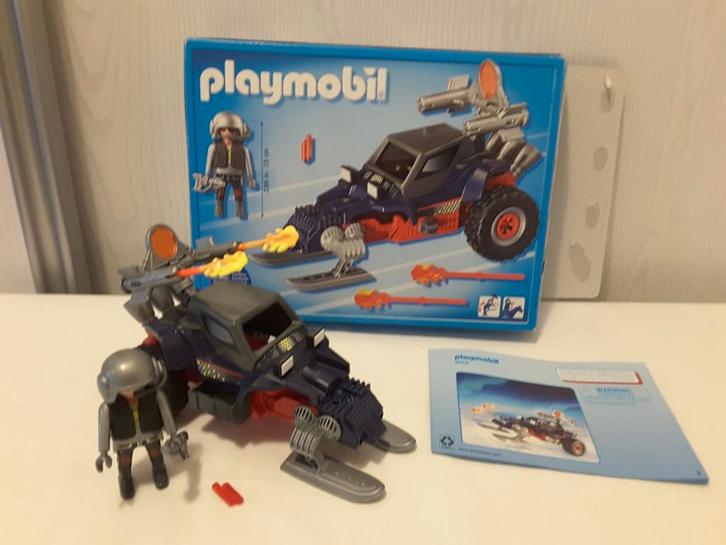 Playmobil 9058 sneeuwscooter met ijspiraat compleet met doo, Kinderen en Baby's, Speelgoed | Playmobil, Zo goed als nieuw, Complete set