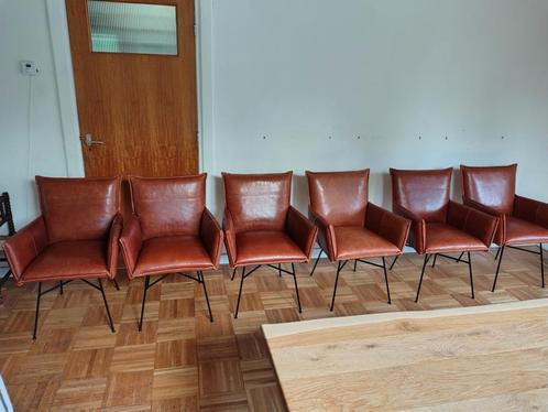 Leren fauteuils/ eetkamer stoelen merk; Jess design, Huis en Inrichting, Fauteuils, Gebruikt, 50 tot 75 cm, 75 tot 100 cm, Ophalen