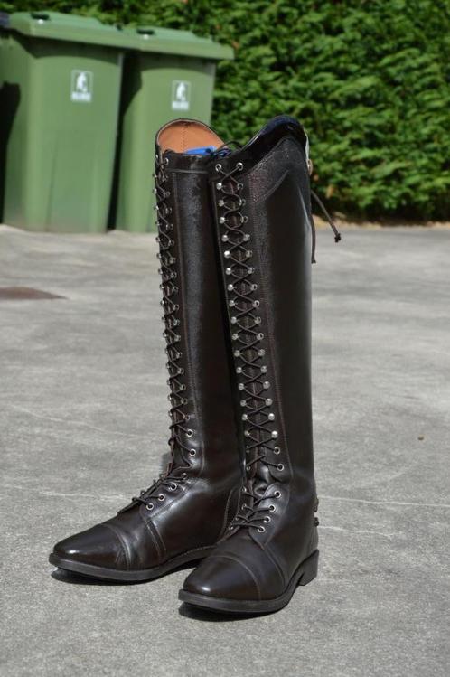 HKM bruine leren rijlaarzen rij aarzen maat 38 bruine leren, Dieren en Toebehoren, Paardrijkleding, Zo goed als nieuw, Dames, Schoeisel
