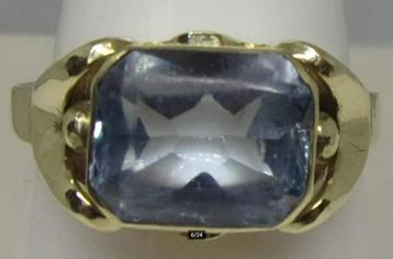 Gouden Art Nouveau ring, 1915, Aquamarijn beschikbaar voor biedingen