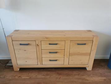 Massief eikenhouten dressoir 180x45x85 & TVmeubel 166x50x53  beschikbaar voor biedingen