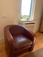 Vintage bruine leren stoel, Huis en Inrichting, Stoelen, Ophalen, Gebruikt, Bruin, Eén