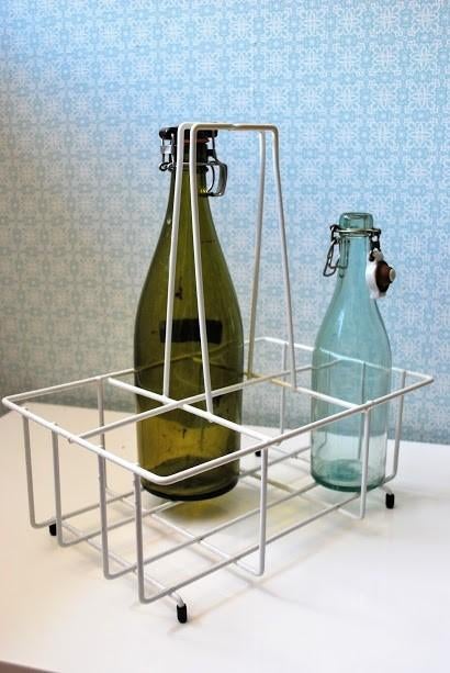 Wit ijzeren flessenrek voor 6 flessen, Ophalen of Verzenden