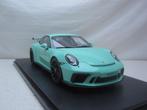Porsche 911/991.2 GT3 2018 Mint groen 1:18 GT-Spirit, Ophalen of Verzenden, Nieuw, Auto, Overige merken