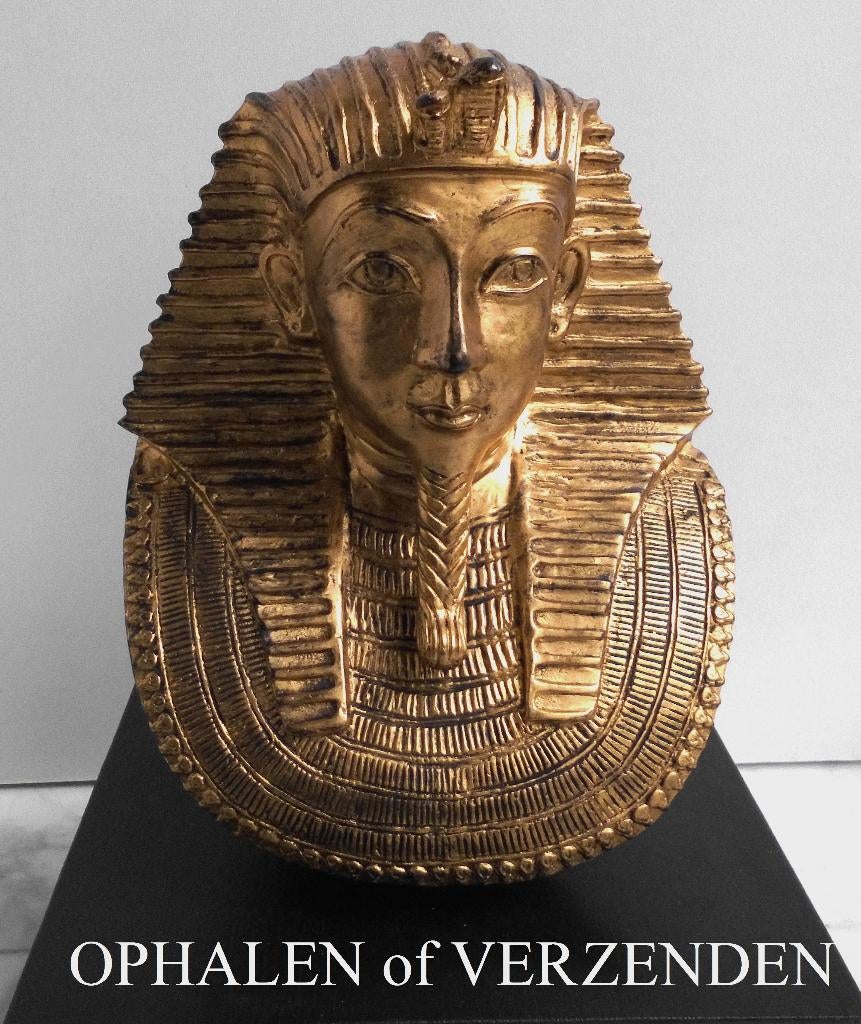 Grote  bronzen Farao (Toetanchamon.) buste ., Ophalen