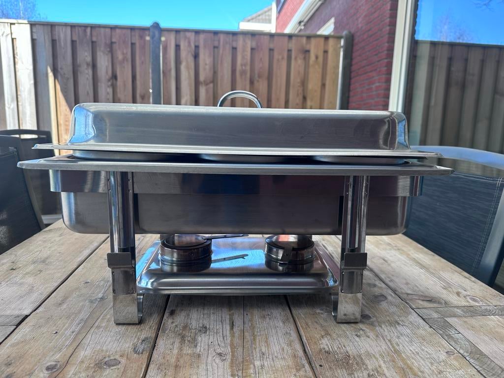 Warmhoudbak Chafing Dish RVS - Perfect voor Feestjes, Ophalen, Gebruikt