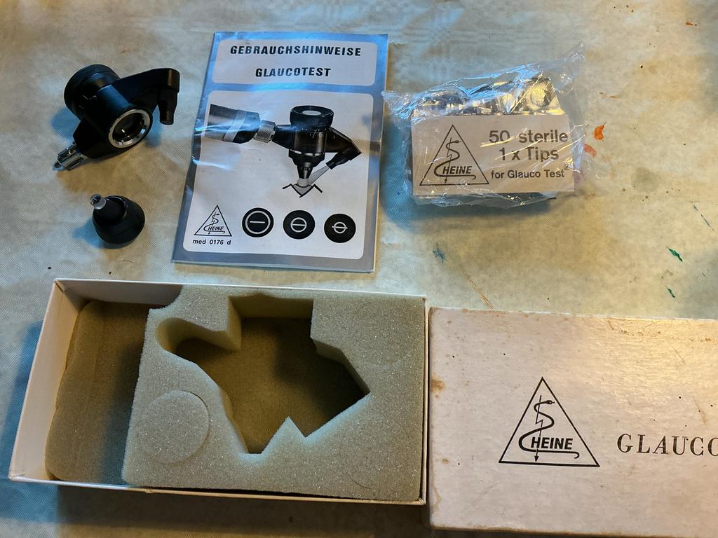 Glaucotest( oogdrukmeting) oude medische  apparatuur, Antiek en Kunst, Ophalen of Verzenden