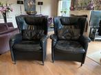 2 fauteuils zwart leren De Sede DS 23, Gebruikt, Ophalen of Verzenden, 50 tot 75 cm, Leer