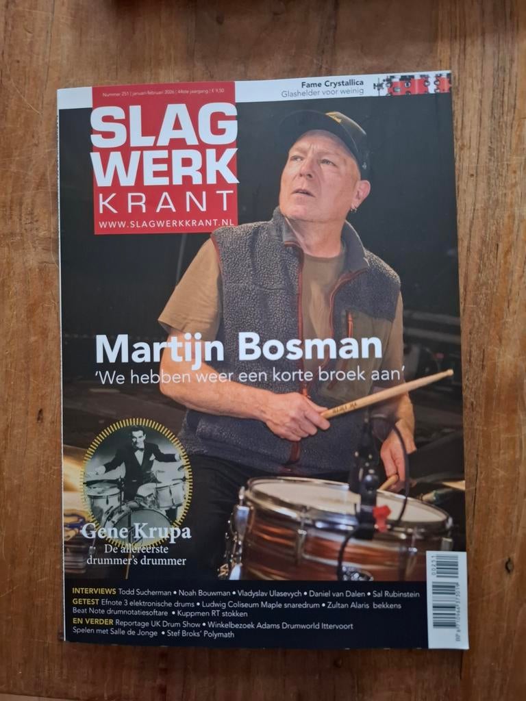 Slagwerkkrant - Martijn Bosman & Gene Krupa, Boeken, Ophalen of Verzenden, Zo goed als nieuw, Muziek, Film of Tv