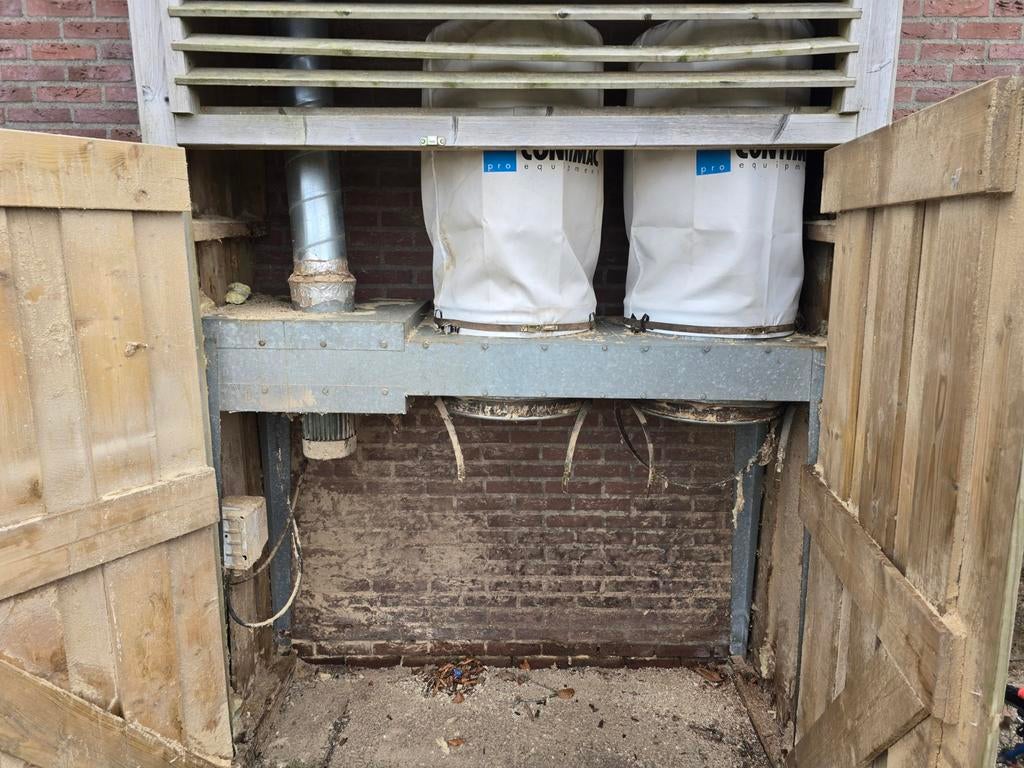 Houtafzuiginstallatie 2 zakken 380V, Doe-het-zelf en Verbouw, Ventilatie en Afzuiging, Ophalen of Verzenden, Gebruikt, Afzuiger