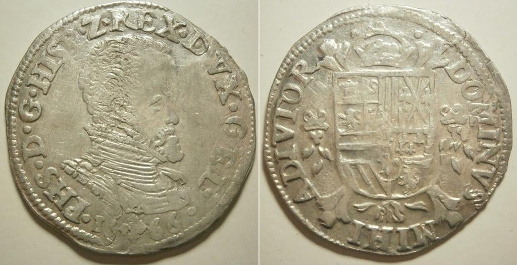 Gelderland 1/5 Philipsdaalder 1566 aUNC, Postzegels en Munten, Munten | Nederland, Vóór koninkrijk, Zilver, Ophalen of Verzenden
