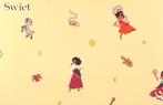 5719 Disney Esmeralda kinderbehang geel vintage retro swiet, Ophalen of Verzenden, 50 tot 75 m², Rood