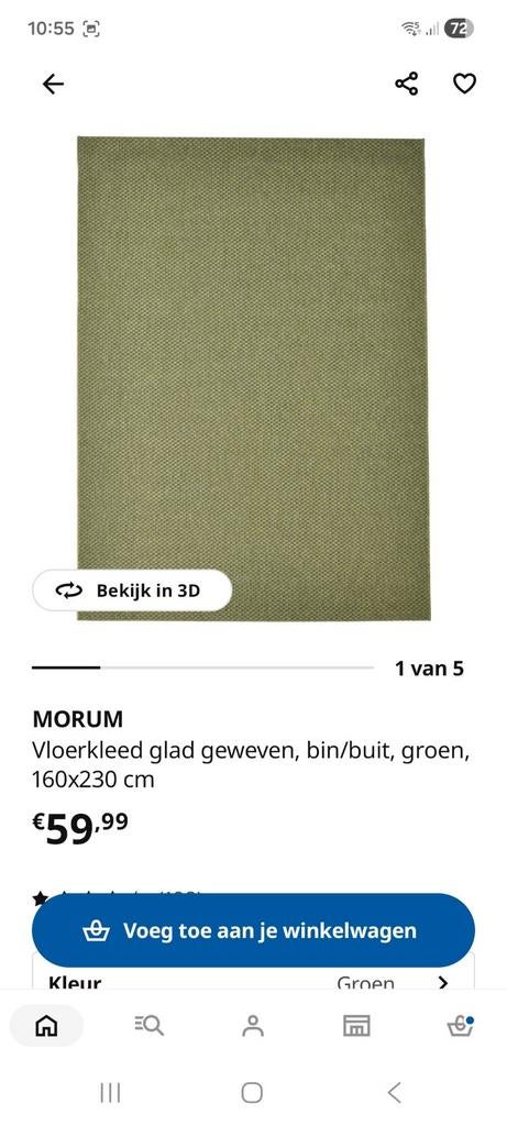 Ikea buitenkleed morum 160x230, Ophalen