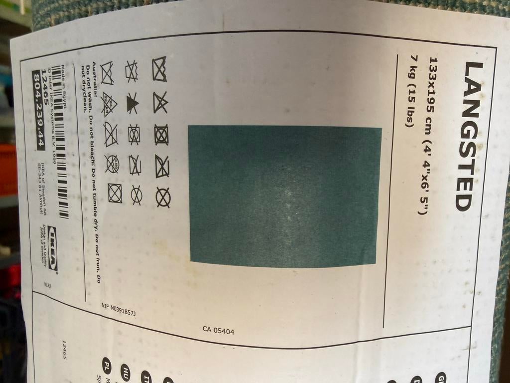 IKEA LANGSTED Vloerkleed - Groen (133x195 cm), 100 tot 150 cm, Ophalen of Verzenden, Zo goed als nieuw, 150 tot 200 cm