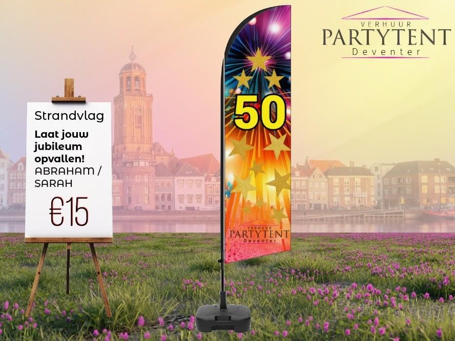 Jubileum 50 jaar! Vlag huren voor Abraham of Sarah, Ophalen, Nieuw, Abraham of Sarah