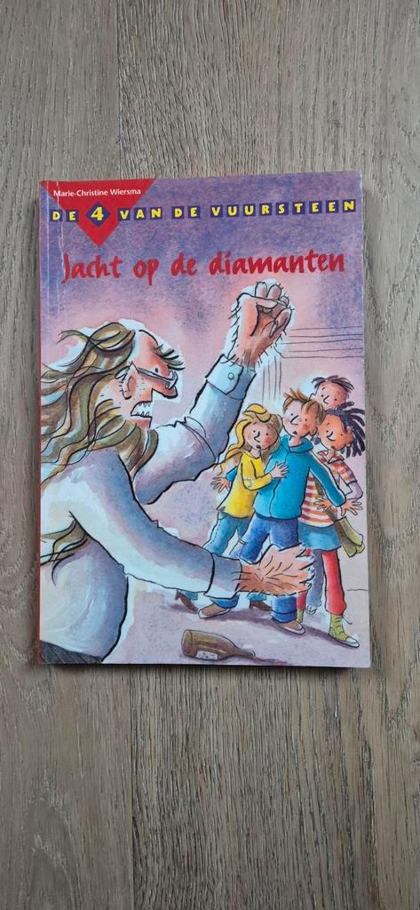Boek, de 4 van de vuursteen, de jacht op de diamanten, Boeken, Kinderboeken | Jeugd | onder 10 jaar, Zo goed als nieuw, Non-fictie